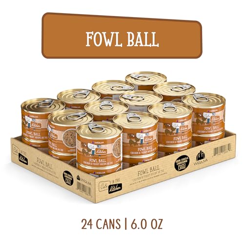 Image of Weruva Cats in The Kitchen, Fowl Ball with Chicken & Turkey Au Jus Cat Food, 6oz Can (Pack of 24)