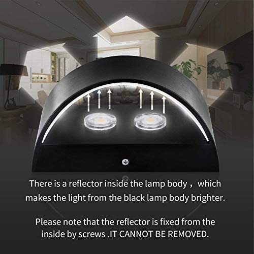 Image of Lightess Modern Wall Sconces Indoor Wall Lamp Dimmable LED Up Down Wall Lamp 12W for Bedroom Living Room Staircase, Cool White