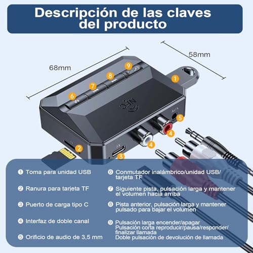 El Mejor Listado de Receptor bluetooth disponible en línea para comprar. 24 Imagen adicional
