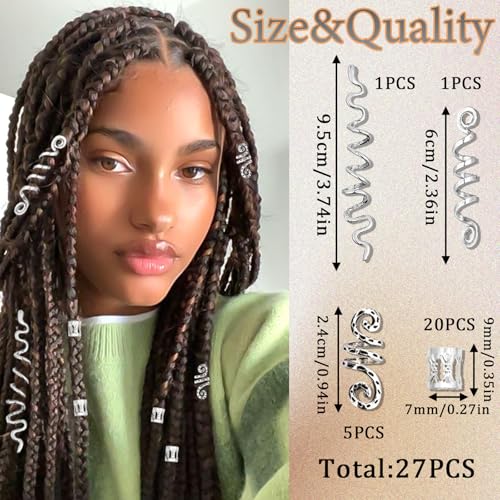Accesorios de Metal para Trenzas 27 Pzas Plata miniatura 3
