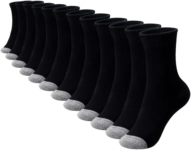 Men's Crew Socks 6 Pack Soft Breathable Athletic Socks Casual Running Socks for Daily Wear Work Training Sports