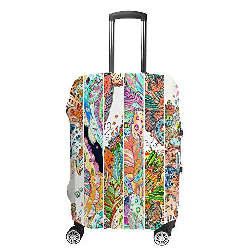 Housse pour bagages pas cher en polyester élastique lavable motif ethnique floral valise