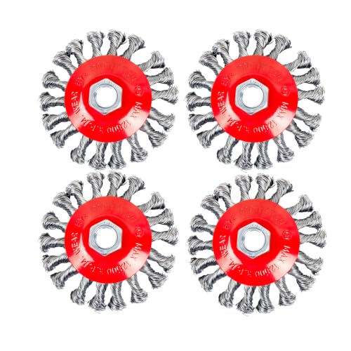 Image of 4in Wire Wheel Brush for Angle Grinder,Wire Cup Brush 5 /8-11 hub-4p