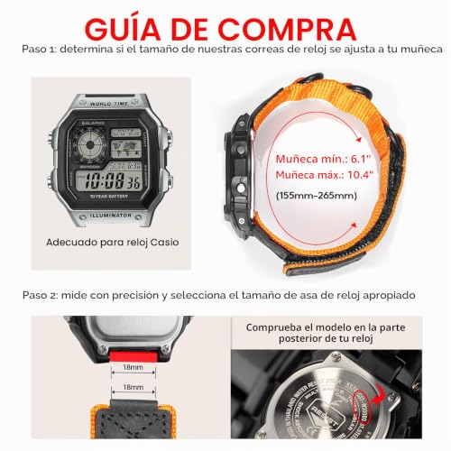 Correa de nailon de 18 mm de liberación rápida compatible con Casio A168W y relojes digitales 4
