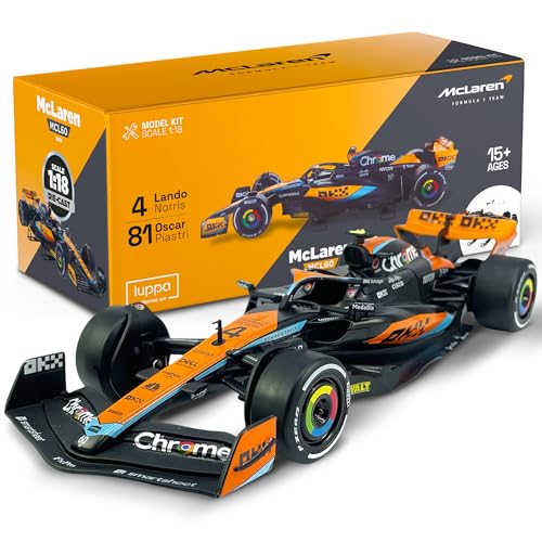 Image of LUPPA Formula 1 MCL60 Model kit - 1:18 Scale Racing F1 MCL60 Model Inspired by Lando Norris & Oscar Piastri l Building kit, Collectible diecast, 140 Pieces