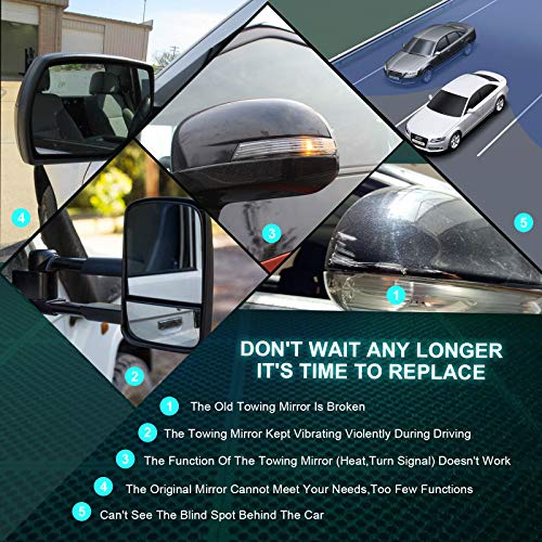 Scitoo Towing Mirrors Fit For Chevy For Gmc Exterior Mirrors Fit For 1999-2007 For Chevy/For Gmc Silverado/Sierra 1500 2500Hd 3500Hd With Convex Glass Manual Controlling Telescoping Features #TOP6