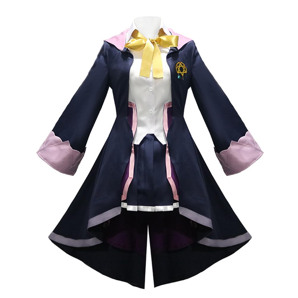 Elaina kostium cosplay, anime, Elaina, magia, cosplay, mundury, sukienka, pełny zestaw, z kapeluszem, na Halloween, karnawał, imprezę, do odgrywania ról, przebranie dla kobiet
