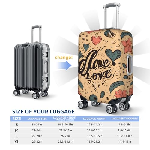 Travel Luggage Cover Love forever Suitcase Protector Elastic Washable Stretch Suitcase Protector Anti-Scratch Travel Suitcase Cover Fit 18-32 Inch Luggage2