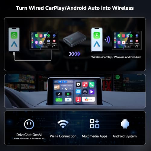 ATOTOSELECT Wireless CarPlay & Android Auto Adapter Support YouTube/Netflix - image 5