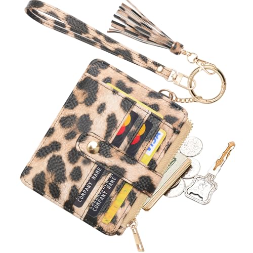 Image of COOLANS Silicone Bracelet Wristlet Wallet Credit Card Holder RFID ID Window Key Ring Tassel Slim Wallet Women Keychain Purse