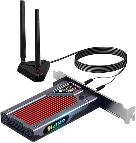 fenvi AX210 WiFi 6E PCI-E Adaptador WiFi BT5.2 RGB Gaming 802.11ax ac 160MHz 2.4GHz 5GHz 6GHz Tri-Band 5400Mbps AX210NGW tarjeta WiFi de escritorio