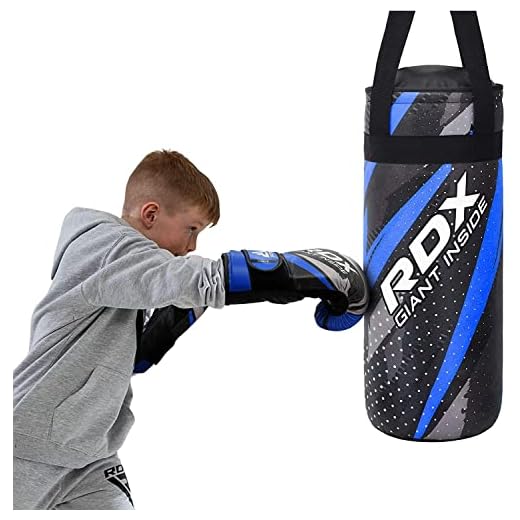 RDX Kids Punching Bag and Gloves for Training Boxing, Junior Filled Heavy Punch Bag Set for Youth Kickboxing, Grappling, MMA, Muay Thai, Martial Arts, Karate, BJJ and Taekwondo, Comes in 2FT