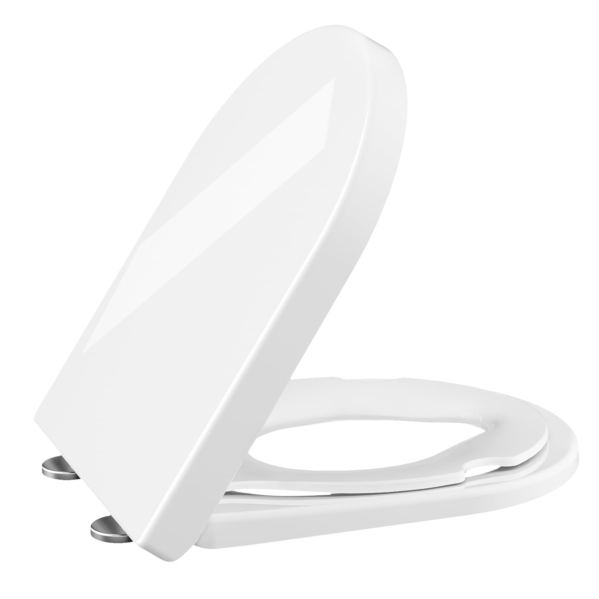 Garvee Duroplast White Toilet Lid With Child Seat, Soft-Close Mechanism, Toilet Seat, Antibacterial And Uv-Resistant, Uf-Duroplast Quick Release Toilet Lid With Child Insert, Long D-Shape, White