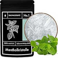 tek.vital Mentholkristalle Sauna Zusatz No. 1 – Sauna Menthol Kristalle in Lebensmittelqualität – Sauna Salz zu 100% aus natürlicher japanischer Minze – 100g Saunakristalle für bis zu 60 Saunagänge