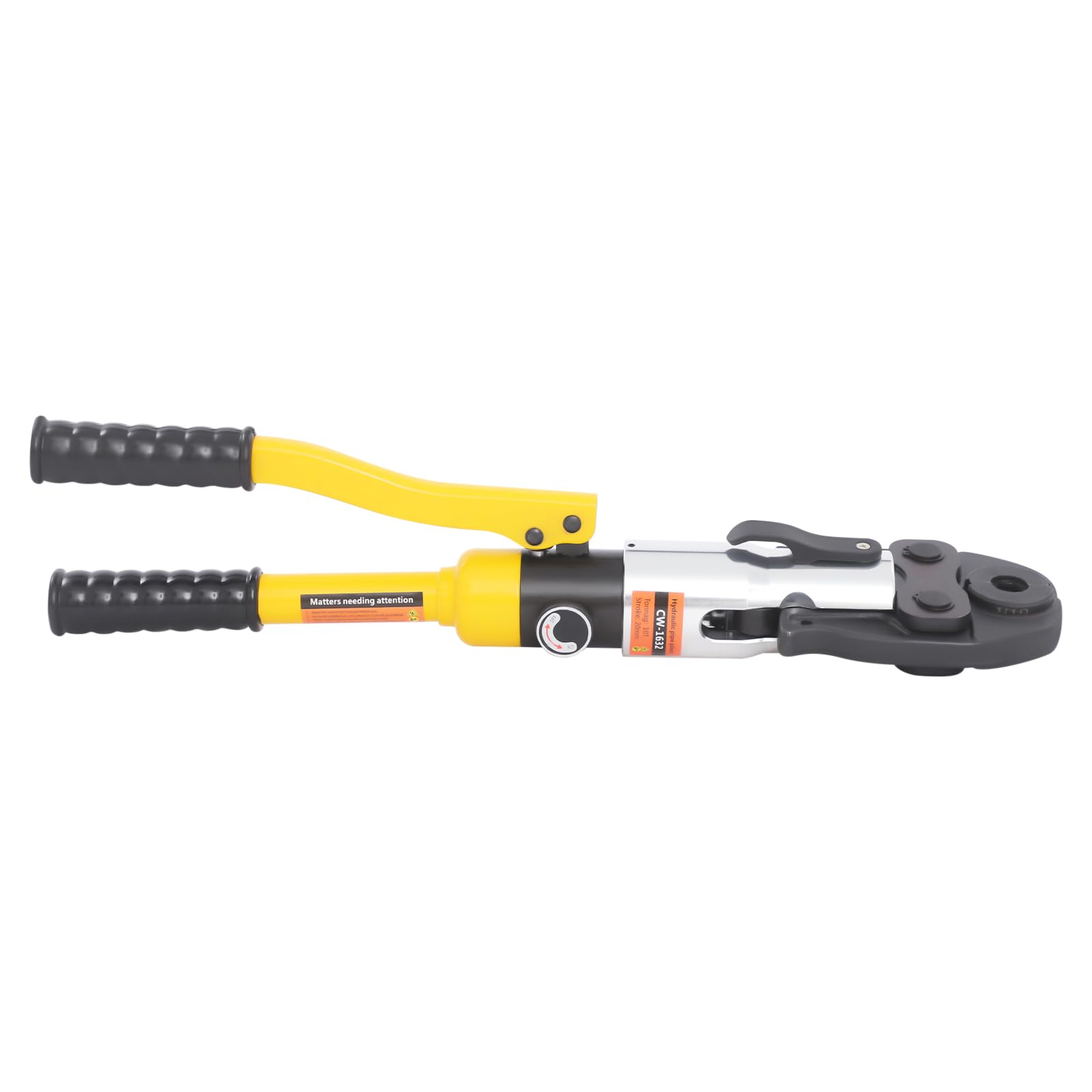 Pinza crimpatrice professionale 10T, con profilo a V, pinza crimpatrice idraulica, testa girevole a 360°, pinza pressatrice manuale per tubi in rame con V12, V15, V18, V22, V28