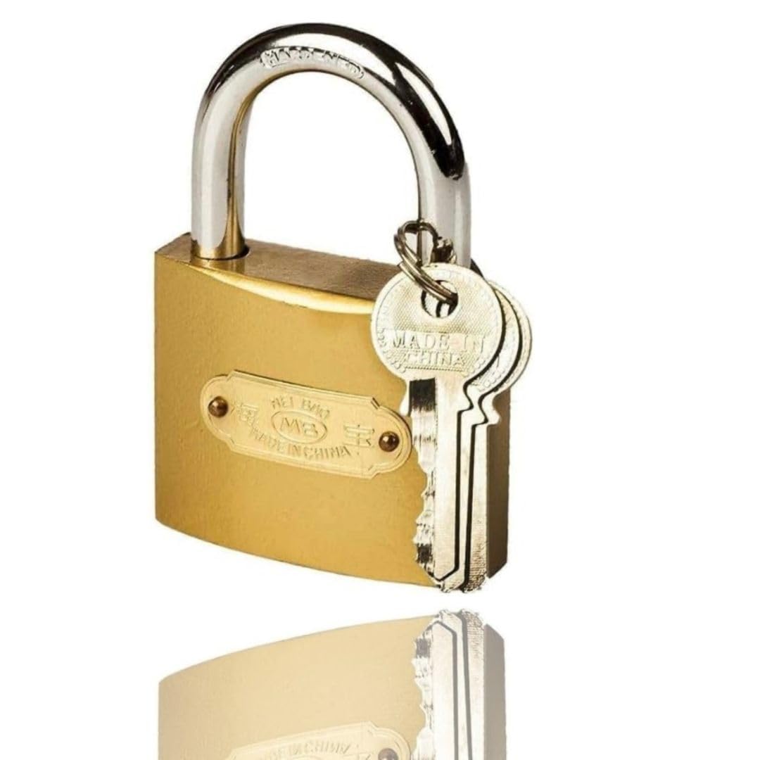 Solid Brass Padlock with Keys, 6 cm,-image-28
