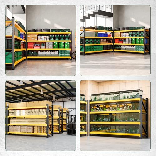 Image of Letaya 71.3 inch W Metal Storage Shelves,5000LBS Heavy Duty Garage Shelving Units, 4 Tier Adjustable Utility Rack Shelf,Large Industrial Shelves,for Shop,Warehouse,Basement (71.3 inch W x 24 inch D x 70 inch H)