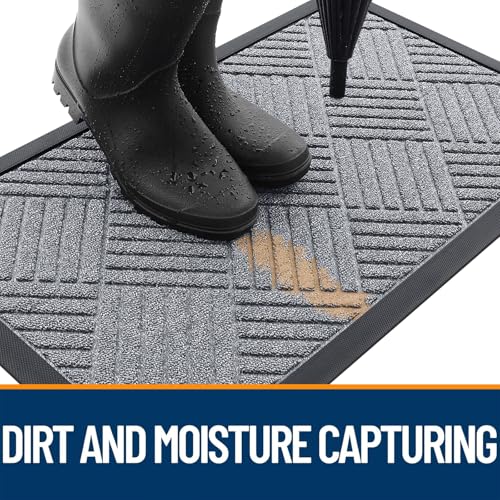 Image of OLANLY Front Door Mat Outside Entrance, Waterproof Heavy-Duty Doormat