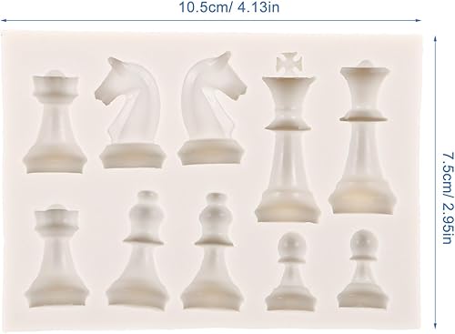 Miniatura 6 de EXCEART 1 juego de moldes de resina de ajedrez, molde de ajedrez de silicona 3D, moldes para hacer piezas de ajedrez, joyería artesanal, molde de
