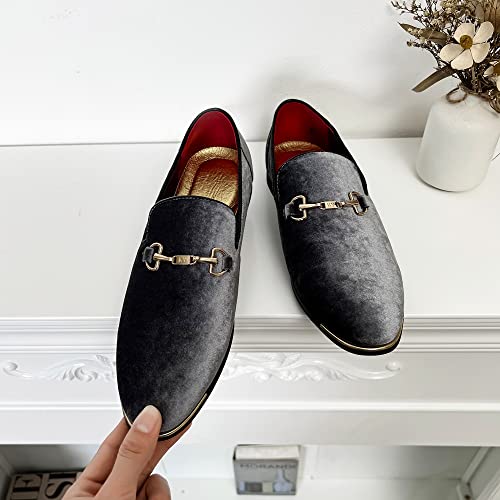 Image of FLQL Men's Luxury Penny Loafer Slip-On Velvet Shoes Party Dancing Shoes Suede Wedding Shoes Plus Size 7-13