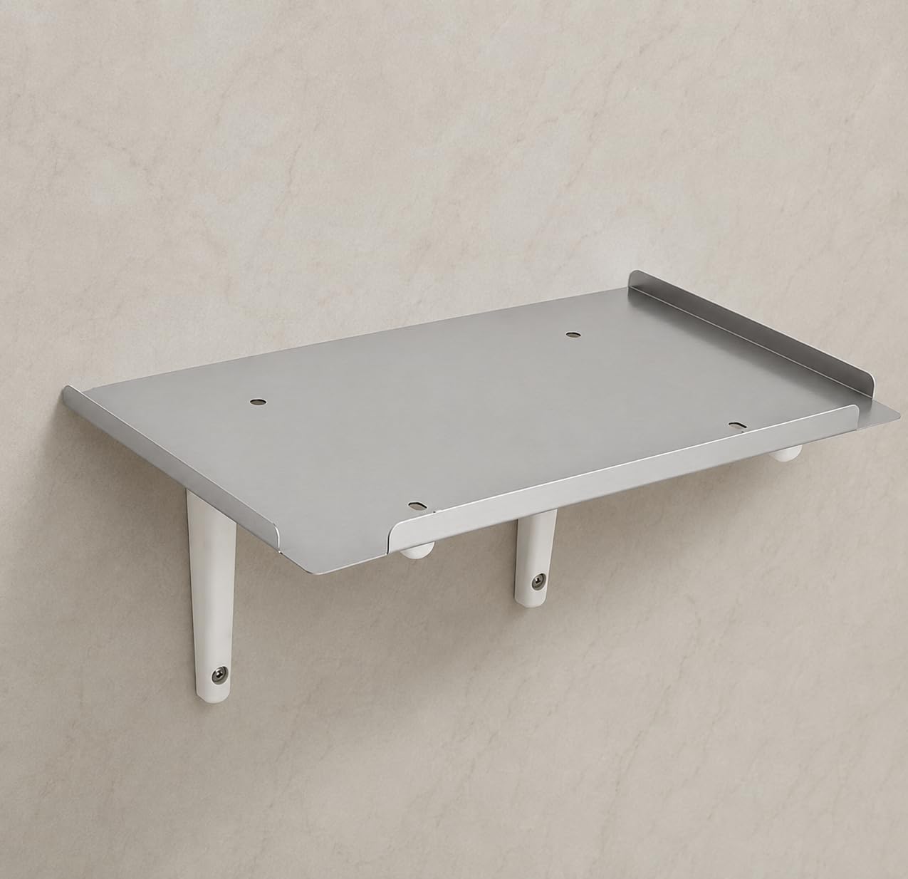 BIOWAY Wall Stand for RO Water Purifier, Routers, Set-Top Box (Rectangular) | Mild Steel & HDPE Multi-Purpose Floating Shelf, Grey & White Finish, Heavy Duty Organizer for Living Room & Office-image-18