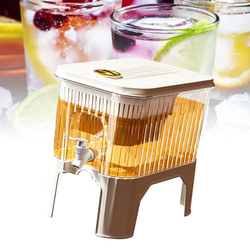 Image of ZJchao Fridge Drink Dispenser Beverage Water Refrigerator Container Large Capacity 5L with Spout Spigot Lid for Parties Daily Use Made of PP Plastic