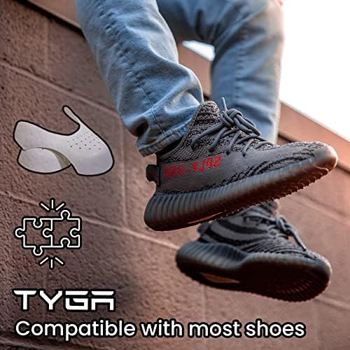 TYGA STORE Premium Shoe Shields to Prevent Creases and Wrinkles Crease Protector - Anti Crease Guards for All Sneakers and Trainers | Universal Size (White, 2 Pairs)