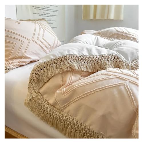 Cubierta nórdica con textura de algodón y juego de cama boho chic transpirable lavable 2