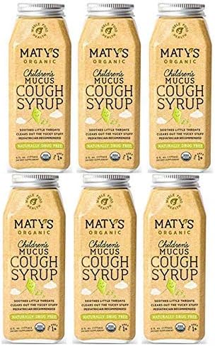 Matys Organic Children's Mucus Cough Syrup, 6 Fluid Ounce, Organic Cough Remedy, Soothes Throats & Thins Mucus with Organic Honey, Ginger & Immune Boosting Ingredients (Pack of 6)