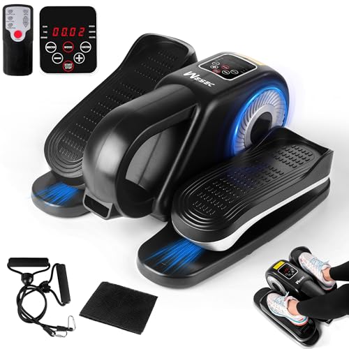 Under Desk Elliptical Machine, Electric Ellipse Leg Exerciser for Seniors w/Remote, 12 Speeds, Manual & Auto Mode, Forward & Reverse Direction, Portable Seated Pedal Exerciser for Home Office