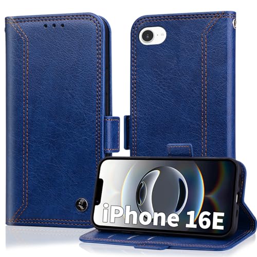 Yuotky for iPhone 16E �P�[�X �蒠�^ ���z�^ �A�C�t�H��16e �P�[�X �蒠�^ �����ӂ���16e �X�}�z�P�[�X ����PU���U�[ ��phone16e�J�o�[ �}�O�l�b�g �J�[�h���[ �X�^���h�@�\ �ϏՌ� �S�ʕی� ��D���g�уP�[�X �_�[�N