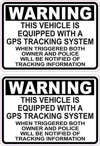 StickerTalk Vehicle Equipped with GPS Tracking Vinyl Stickers, 3.5 inches by 2.5 inches