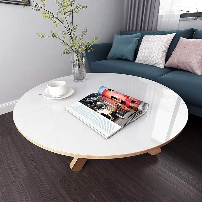 Image of CREON White Peel and Stick Wallpaper Waterproof Easy to Clean Vinyl Roll Decorative Kitchen Cabinet Table Closet (in 12X80, White Glossy WP)