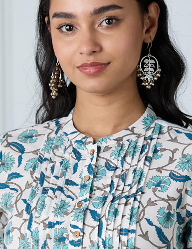 Image of Amazon Brand - Myx Women Cotton Printed A-line Short Kurti (Available in Plus Sizes)