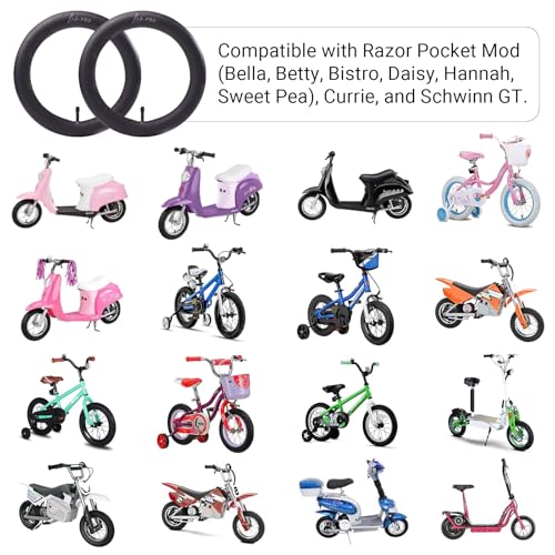 Image of 12.5 x 2.5 /2.75 /3.0 Scooters Replacement Tubes Inner Tube with TR13 Stem for Razor Pocket Mod (Bella, Betty, Bistro, Daisy, Hannah, Sweet Pea), Currie, and Schwinn GT