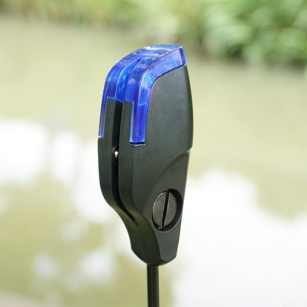 Lot de 4 détecteurs de touche pour pêche à la carpe avec indicateurs lumineux LED, siège de base amovible, dessus de boule magnétique, 2,5 mm, rouge, bleu, jaune, vert pour la nuit