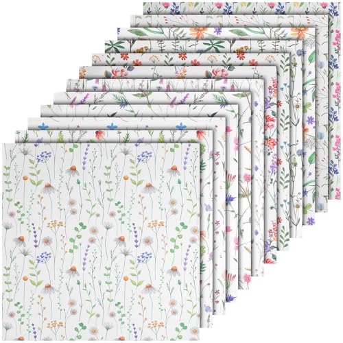 PACKOVE Papel Decorativo para Álbumes de Recortes Floral Botánico 24 Hojas Estampado de Flores para Manualidades Scrapbooking y Creación de Tarjetas