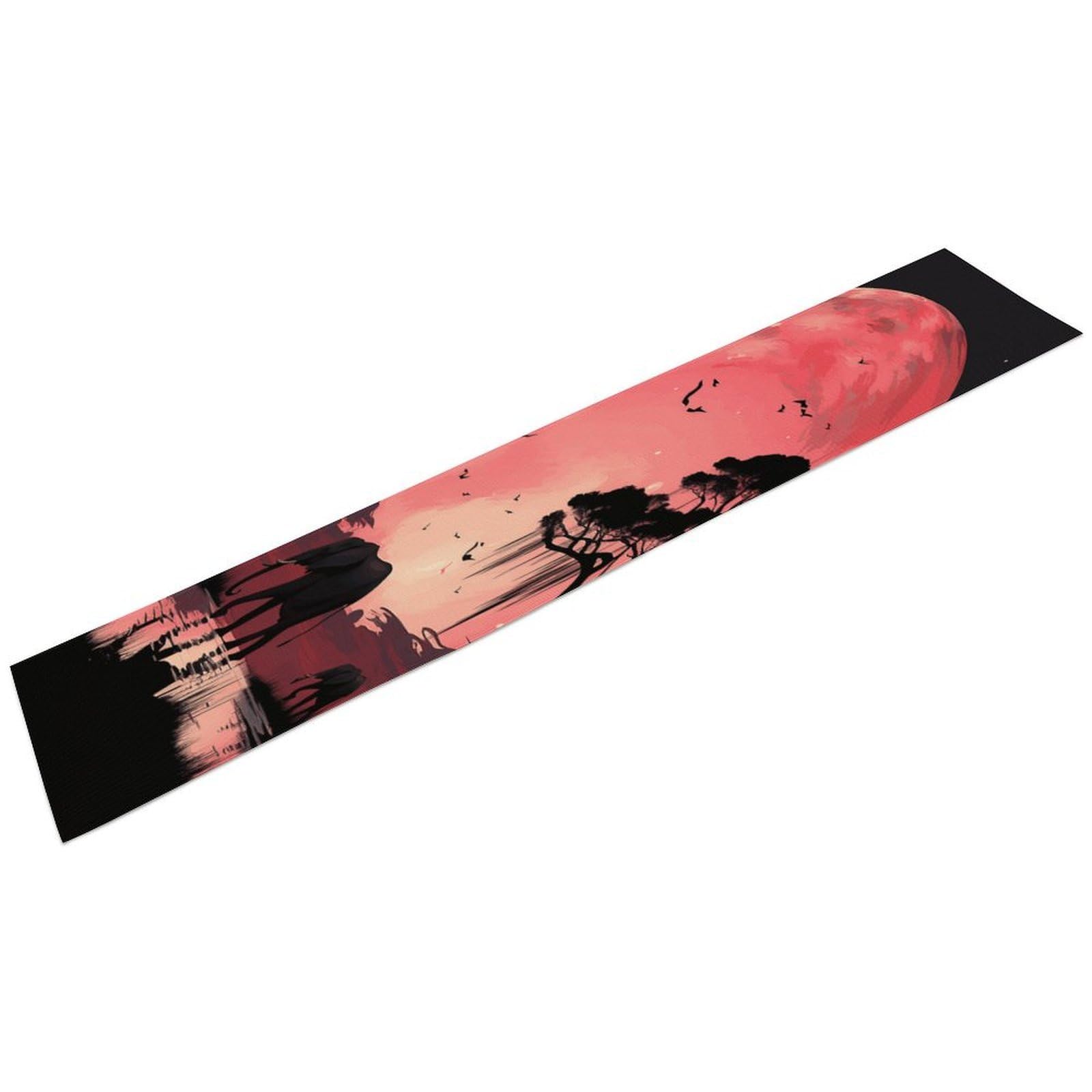 Pink Moon Elephant Table Runner 13" X 72" Exquisite Linen Table Runner Wrinkle Resistant Farmhouse Rustic Table Runners Seasonal Table Decoration for Kitchen Dining Home Party