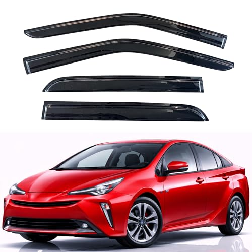 Image of KPY Rain Guards Fit for 2016-2022 Toyota Prius, Out-Channel Window Visors Vent Wind Deflectors 4PC, Car Accessories for 16-22 Prius