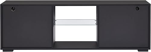 Miniatura 6 de Olela Soporte de TV con luces LED, consola de TV moderna para centro de entretenimiento, armario de TV minimalista de madera con cajón de