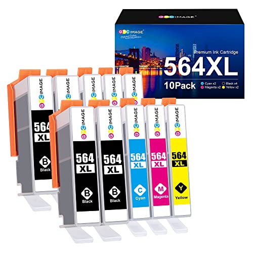 Gpc Image Compatible Ink Cartridge Replacement For Hp 564Xl 564 Xl Compatible With Deskjet 3520 3522 Officejet 4620 Photosmart 5520 6510 6520 7520 7525 Printer Tray (Black Cyan Magenta Yellow, 10P) #TOP16