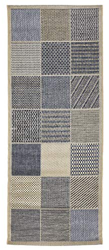 andiamo In- & Outdoor Teppich wetterfest und wasserdurchlässig Flachgewebe Kurzfloor 80 x 200 cm Beige-blau andiamo In- & Outdoor Teppich wetterfest und wasserdurchlässig Flachgewebe Kurzfloor 80 x 200 cm Beige-blau