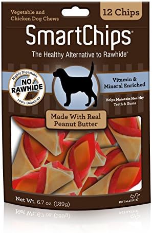 SmartBones SBPB-00235 SmartChips For Dogs, Rawhide-Free 12 Count, Peanut Butter
