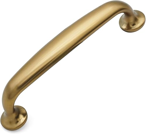 Miniatura 2 de Paquete de 10 tiradores de bronce champán para gabinetes de 3-34 pulgadas (3.780 in) con agujero central de bronce cepillado, manijas de cajones de