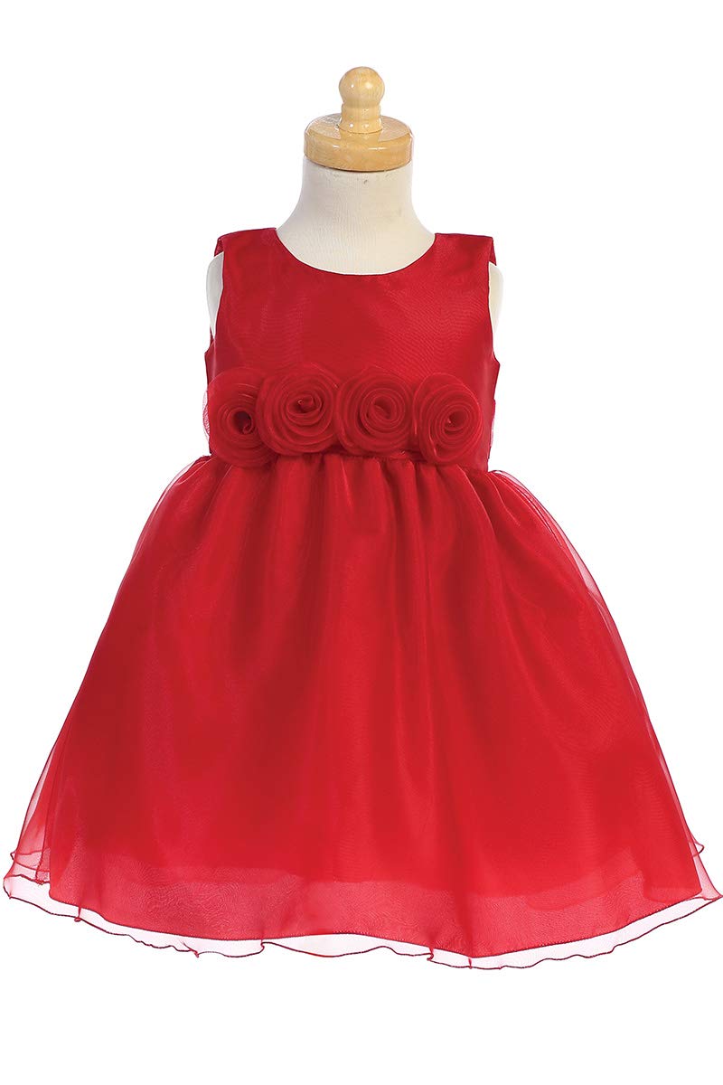 Pink Princess Christmas Dresses for Girls - Gold, Silver, Purple, Red Baby Toddler Outfits - Made in USA (Red, 2T)