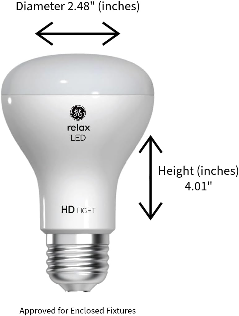 GE Relax LED Light Bulb, 45 Watt, Soft White, R20 Indoor Floodlight (1 Pack)