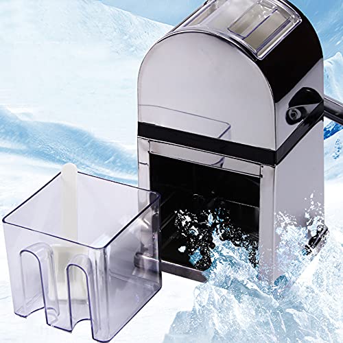 Commercial Ice Crusher Shaver Machine Crushed Ice Maker Silver Stainless Steel Large Capacity for Home Bar Cafe Restaurant US