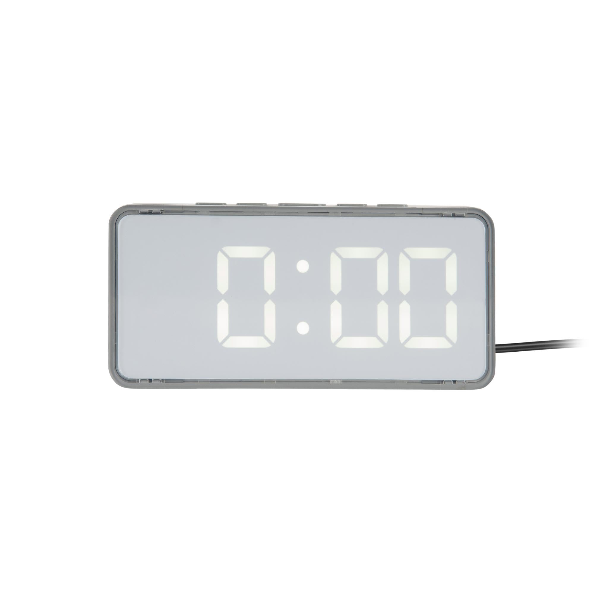 Karlsson White Audaz Alarm Clock With Led Digital Display (White)