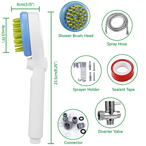 Kozci Dog Shower Attachment, Dog Washing Shower Attachment With Hose & Diverter Valve Dog Shower Attachment For Bathtub Faucet Dog Bath Shower Attachment For Pet Bathing, Massaging & Grooming (Blue) #TOP2