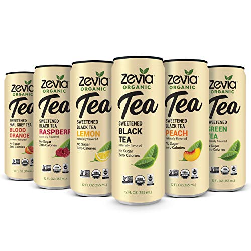 Zevia Organic Tea Time Variety Pack, 12 Count, Sugar-Free Brewed Iced Tea Beverage